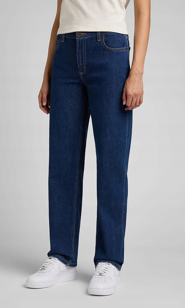 Lee JANE REGULAR RAKA Mörka Hydro MOM JEANS MARINBLÅ DENIM W28 L31