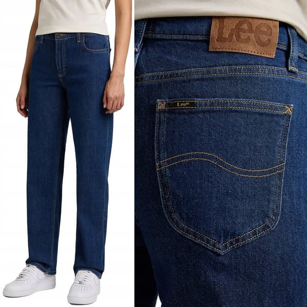 Lee JANE REGULAR RAKA Mörka Hydro MOM JEANS MARINBLÅ DENIM W28 L31