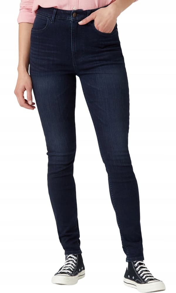 Wrangler SKINNY Coldspring HIGH WAIST SKINNY MÖRK DENIM W28 L32