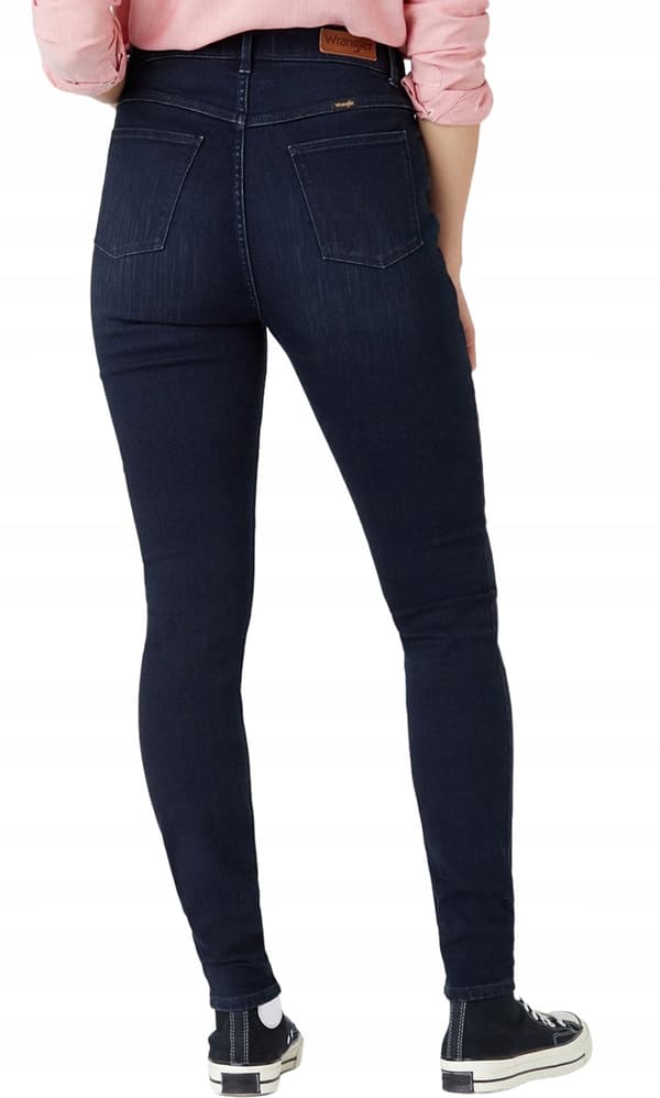 Wrangler SKINNY Coldspring HIGH WAIST SKINNY MÖRK DENIM W28 L32