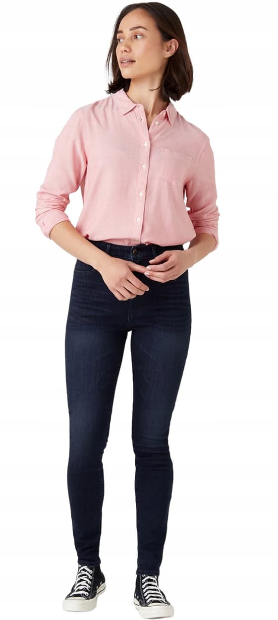 Wrangler SKINNY Coldspring HIGH WAIST SKINNY MÖRK DENIM W28 L32