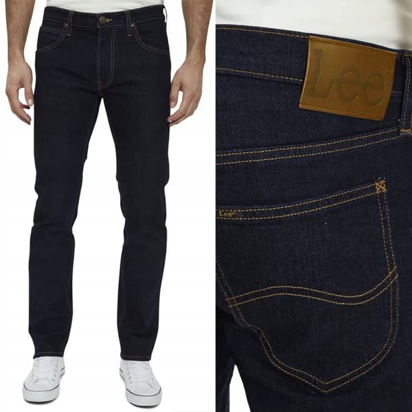 Lee DAREN ZIP FLY REGULAR STRAIGHT Rinse NOBLE NAVY DENIM W46 L34