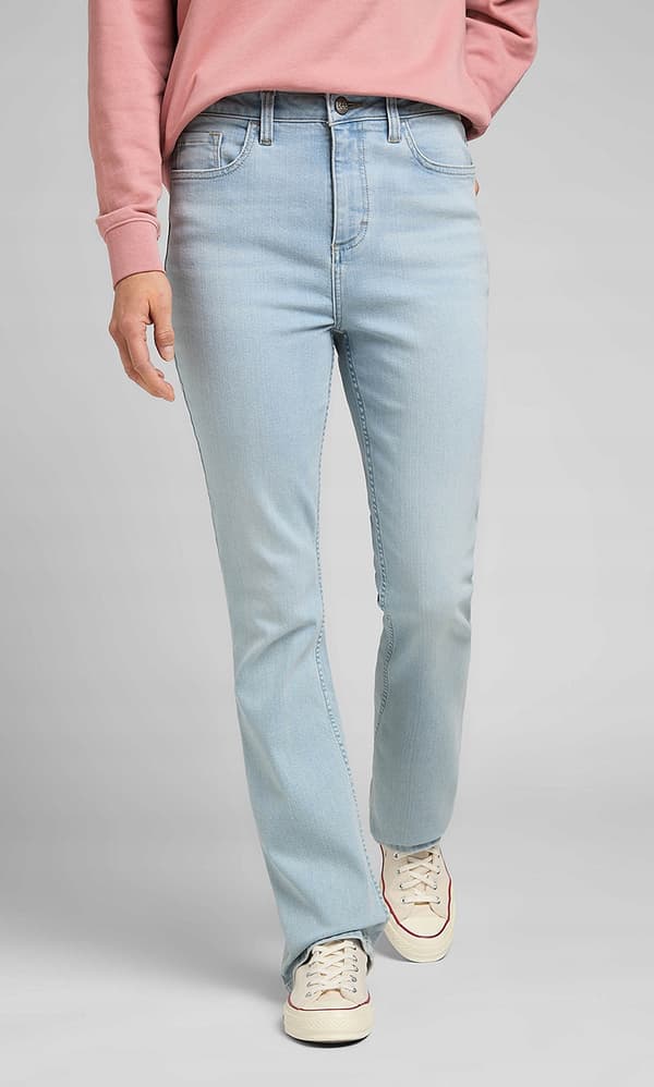 Lee LEGENDARY BOOTCUT Extreme Light -leveälahkeiset korkeavyötäröiset nilkkurit, W29 L33