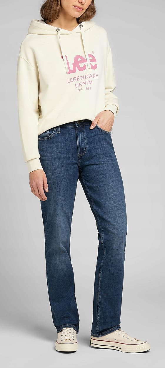 Lee LEGENDARY REGULAR RAKIGT Seattle Mid Rise RAKIGT MÖRK DENIM W28 L33