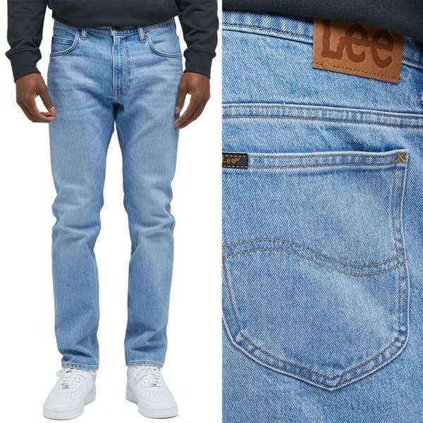 Lee RIDER SLIM Light Seabreeze FITTED TAPERED JEANS -farkut, koko 38, pituus 34