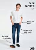 Miniatyrbillede 8 af 8: Lee LUKE SLIM TAPERED Hero INDIGOOD SKINNY MØRK DENIM W33 L34