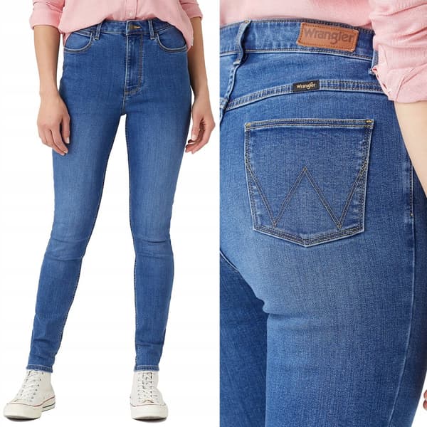 Wrangler SKINNY Marina korkeavyötäröiset farkut, siniset, W27, L32