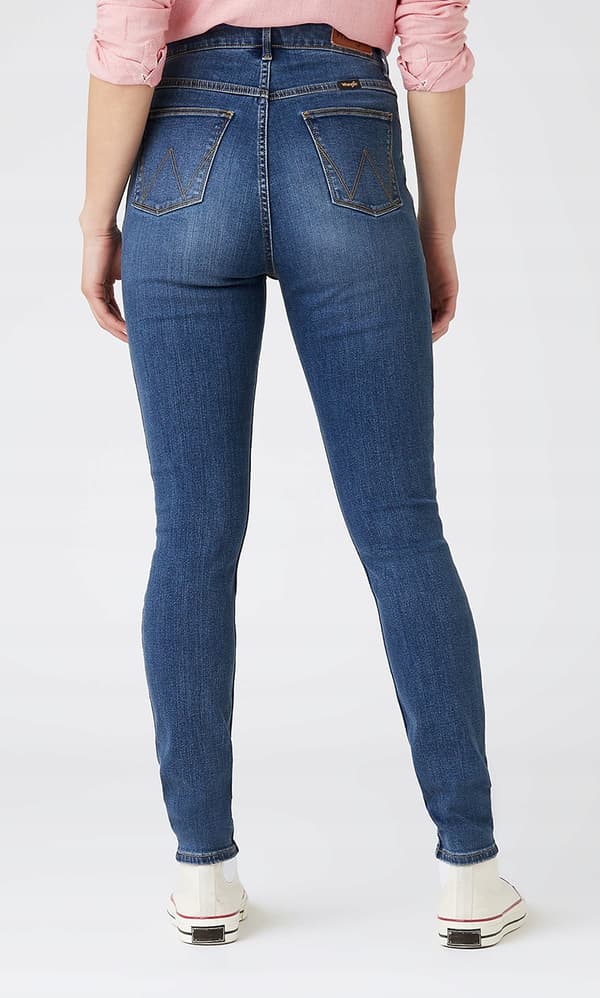 Wrangler SKINNY Cloud korkeavyötäröiset farkut, siniset, W27, L32