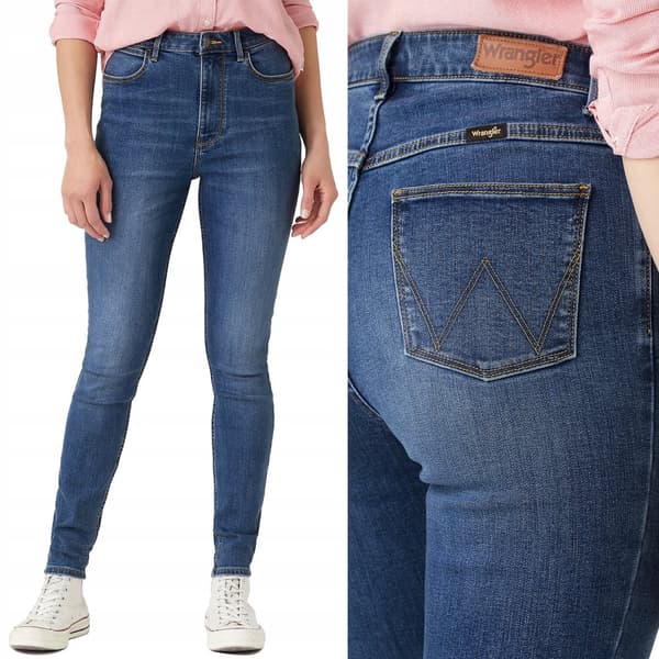 Wrangler SKINNY Cloud korkeavyötäröiset farkut, siniset, W27, L32