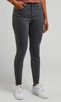 Miniatyrbillede 3 af 8: Lee SCARLETT HIGH zip Moody Grey HIGH GRAY TUBE BUKSER MED LYNLÅSE 7/8 W26 L31
