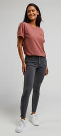 Miniatyrbillede 5 af 8: Lee SCARLETT HIGH zip Moody Grey HIGH GRAY TUBE BUKSER MED LYNLÅSE 7/8 W26 L31