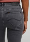 Miniatyrbillede 7 af 8: Lee SCARLETT HIGH zip Moody Grey HIGH GRAY TUBE BUKSER MED LYNLÅSE 7/8 W26 L31