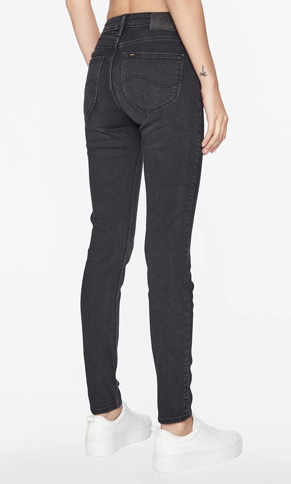 Lee SCARLETT HIGH Tingled Black SKINNY HIGH WAIST SVART GRÅ DENIM W26 L29