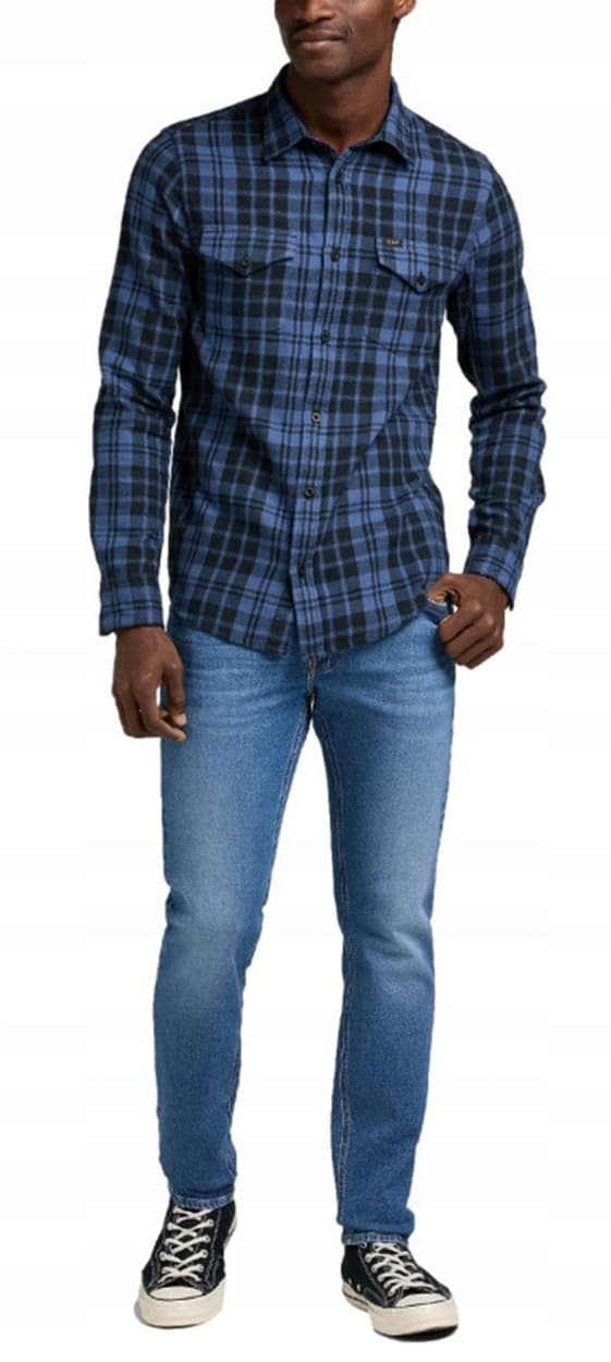 Lee LUKE SLIM TAPERED Mid Worn In Tube Blå Jeans W36 L34