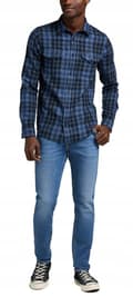 Miniatyrbillede 5 af 8: Lee LUKE SLIM TAPERED Mid Worn In Tube Blå Jeans W36 L34