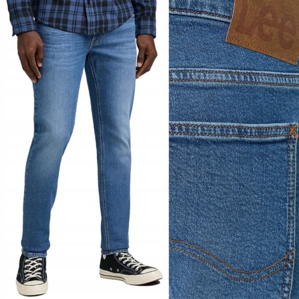 Lee LUKE SLIM TAPERED Mid Worn In Tube Blå Jeans W36 L34