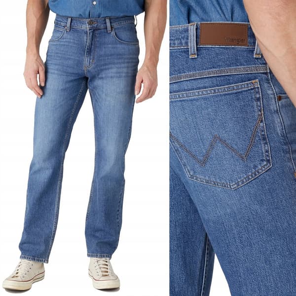Wrangler Rak Blå Dawn Jeans Som Gammal Rak Enfärgad Pewex W33 L34