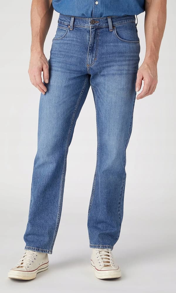 Wrangler STRAIGHT Blue Dawn DENIM AS OLD STRAIGHT SOLID Pewex W33 L32