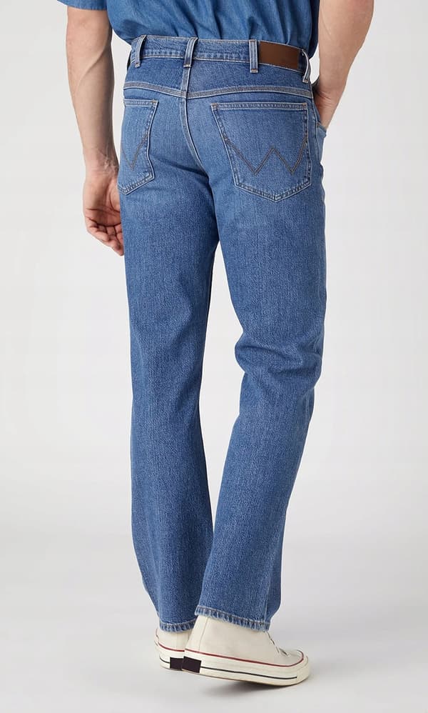 Wrangler STRAIGHT Blue Dawn DENIM AS OLD STRAIGHT SOLID Pewex W33 L32