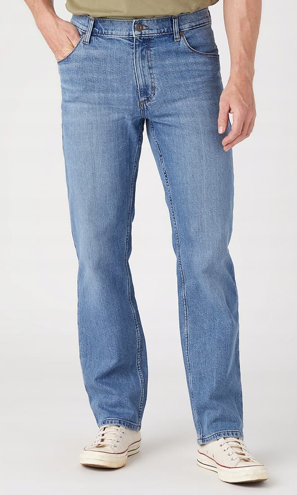 Wrangler STRAIGHT Great Blue JEANS SOM OLD STRAIGHT SOLID Pewex W31 L30