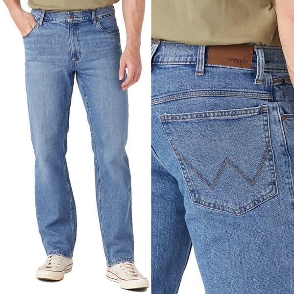 Wrangler STRAIGHT Great Blue JEANS SOM OLD STRAIGHT SOLID Pewex W31 L30