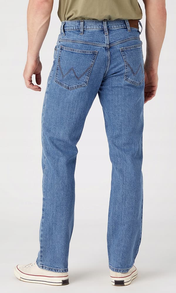 Wrangler STRAIGHT Great Blue DENIM SOM OLD STRAIGHT SOLID Pewex W30 L30