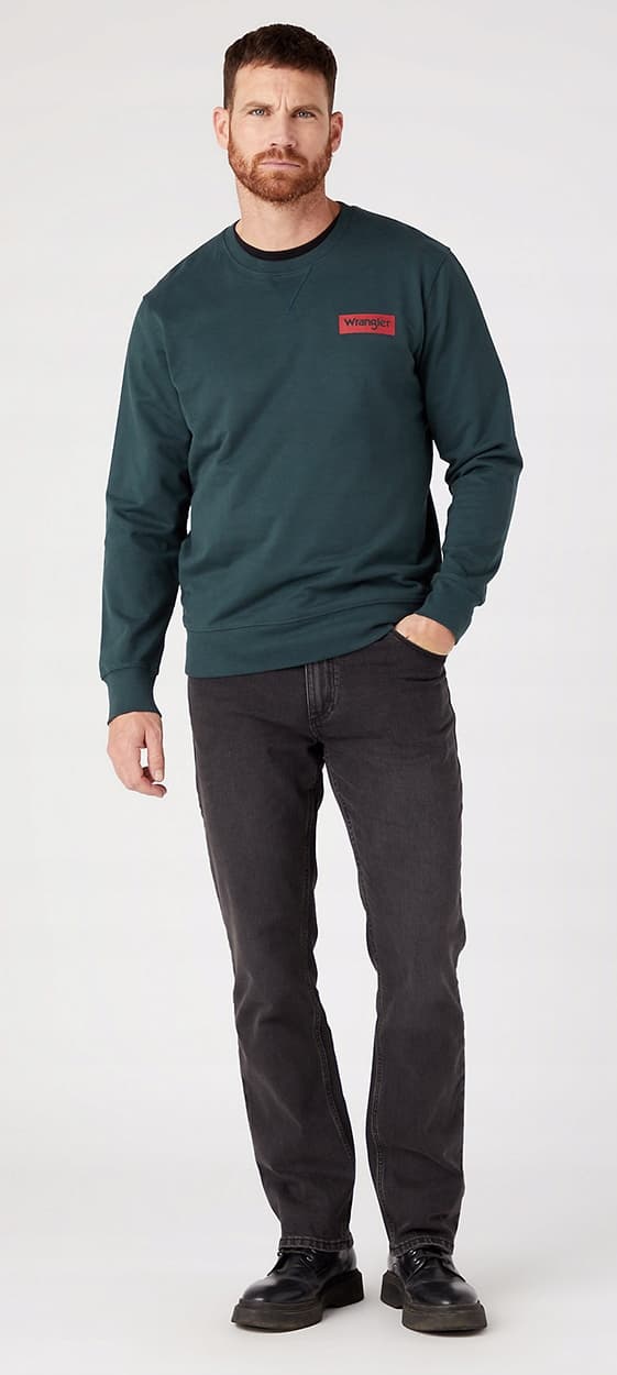 Wrangler STRAIGHT Autentisk Grå KLASSISK STRAIGHT GRÅ DENIM W33 L32