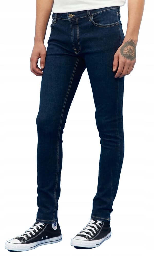 Lee MALONE SKINNY Tvättade Mörka MÖRKA SKINNY JEANS W28 L34