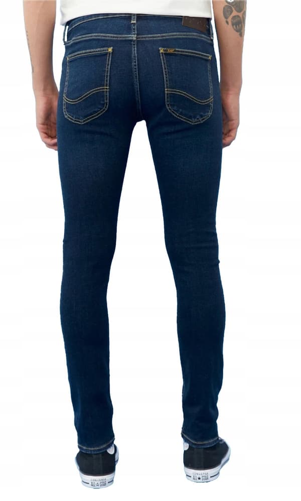 Lee MALONE SKINNY Tvättade Mörka MÖRKA SKINNY JEANS W28 L34