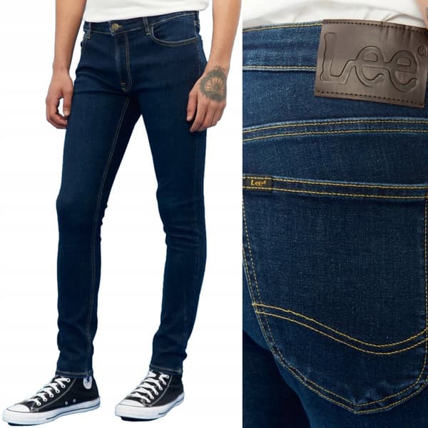 Lee MALONE SKINNY Tvättade Mörka MÖRKA SKINNY JEANS W28 L34