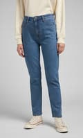 Pikkukuva 3 / 8: Lee CAROL REGULAR STRAIGHT Light Stone MOM -FARKUT SINISET FARKUT 7/8 W29 L33