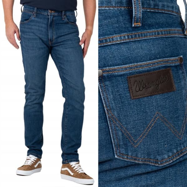 Wrangler LARSTON SLIM Louie Louie SUPERFABRICEREDE MØRK DENIM W38 L32