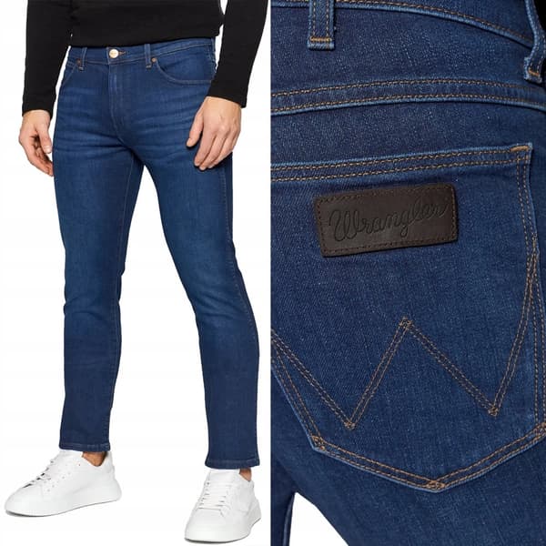 Wrangler LARSTON SLIM TAPERED The Bullseye FITTED MÖRK DENIM W36 L32