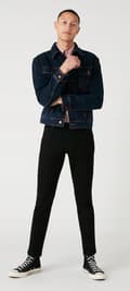Miniatyrbillede 5 af 7: Wrangler Greensboro Black Valley Simple Black Denim W46 L36