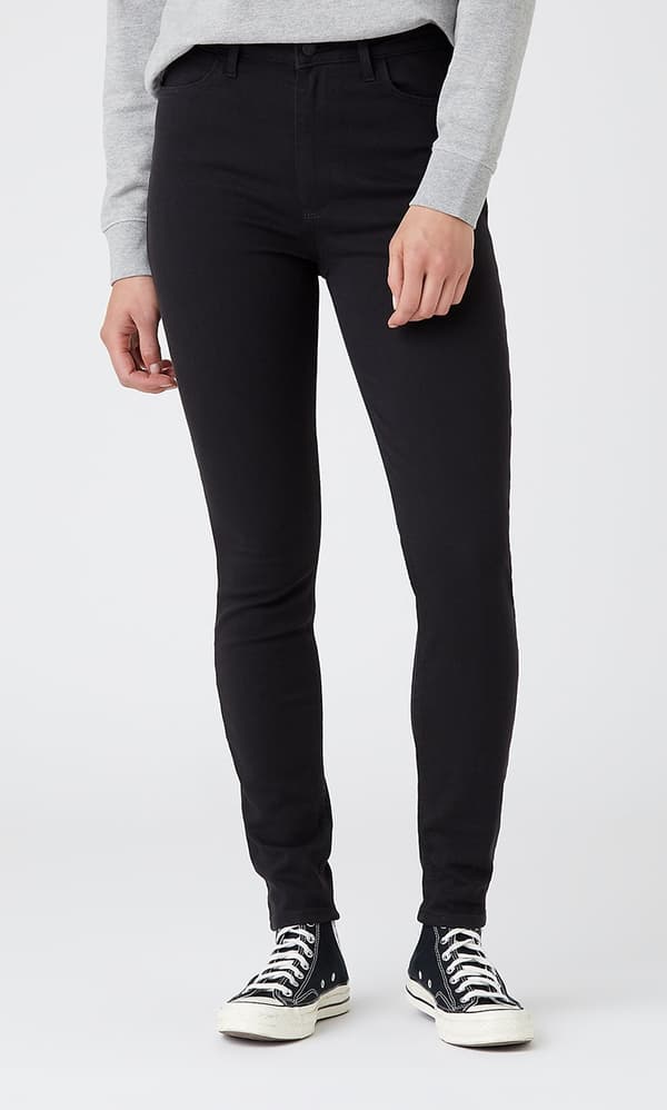 Wrangler SKINNY Svarta SVART HÖGA TUBE W29 L32