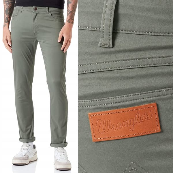 Wrangler LARSTON SLIM Dusty Olive GREEN W32 L34