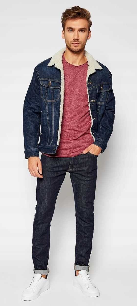 Lee LUKE SLIM Rinse tummansiniset kapeat housut W30 L32