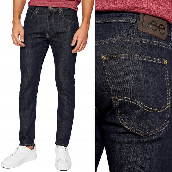 Lee LUKE SLIM Rinse tummansiniset kapeat housut W30 L32