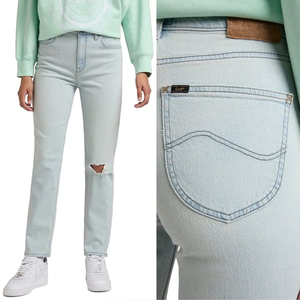 Lee CAROL STRAIGHT MOM -FARKUT, REIKÄT 7/8 W25 L33