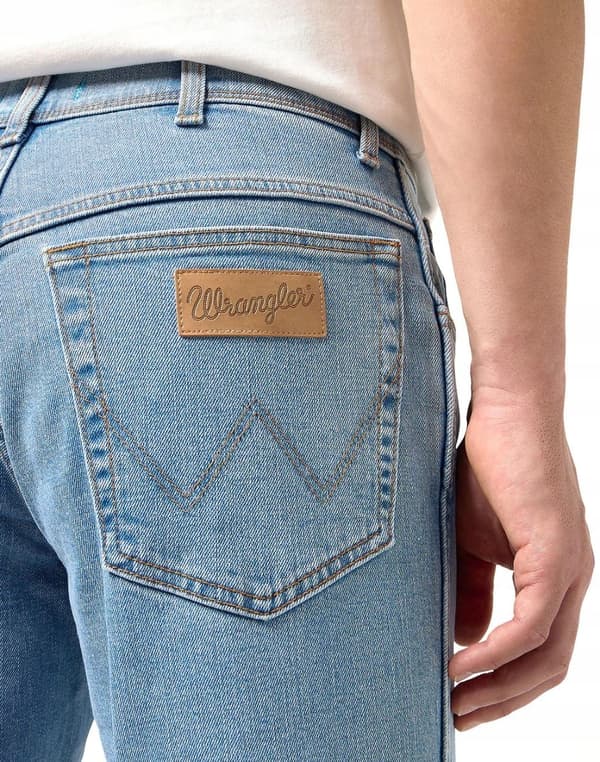 Wrangler TEXAS SLIM Good Vibes KLASSISK TAPERED BLÅ DENIM W38 L32