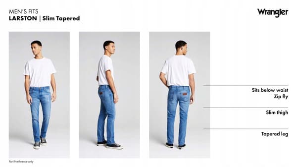 Wrangler LARSTON SLIM TAPERED Garner TAPERED BLÅ JEANS W30 L34