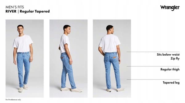 Wrangler River Seeing Double Klassisk konisk mørk denim W31 L32