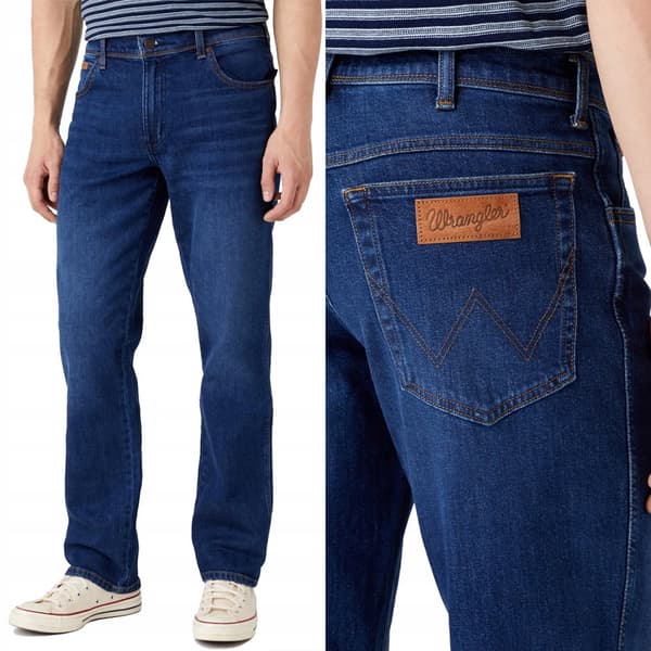 Wrangler Texas Dancing Water Klassisk rak mörk denim W34 L34