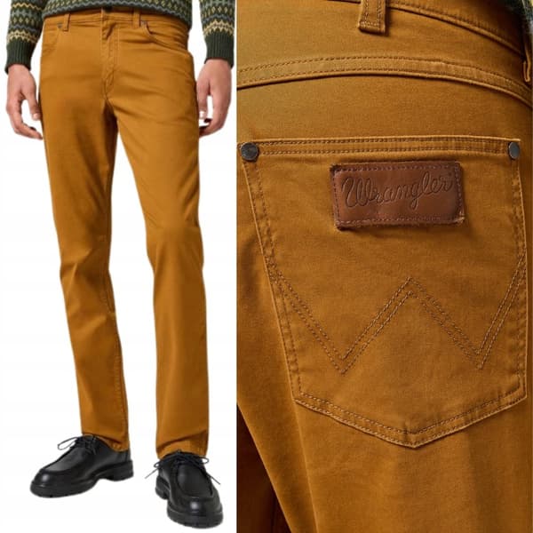 Wrangler GREENSBORO Monks Robe ENKLE BRUNE STOFBUKSER W31 L32