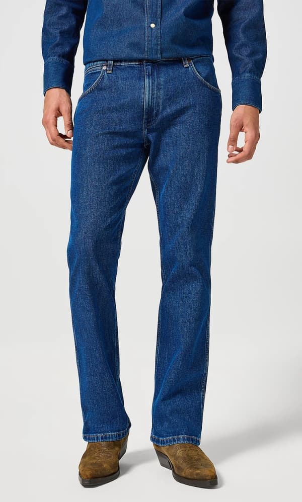 Wrangler HORIZON REGULAR STÖVEL Mjukt Fade FLARE MÖRK DENIM W31 L32