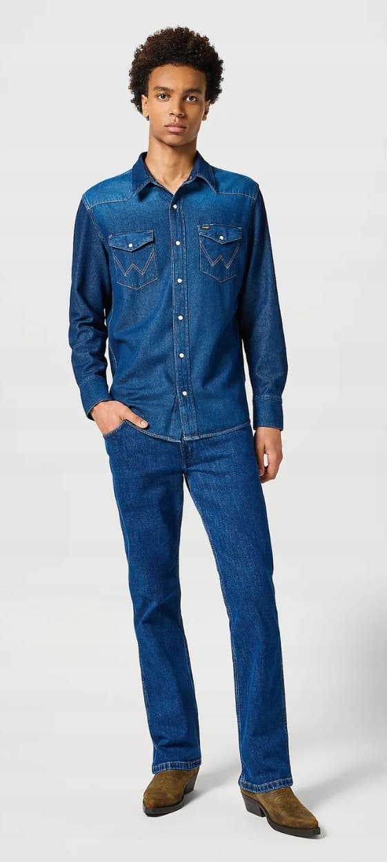 Wrangler HORIZON REGULAR STÖVEL Mjukt Fade FLARE MÖRK DENIM W31 L32