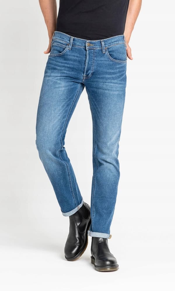 Lee DAREN ZIP FLY REGULAR STRAIGHT Blå Drop STRAIGHT MØRKE JEANS W38 L34