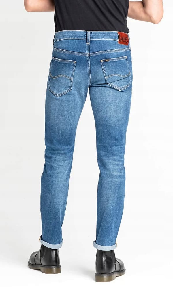 Lee DAREN ZIP FLY REGULAR STRAIGHT Blå Drop STRAIGHT MØRKE JEANS W38 L34