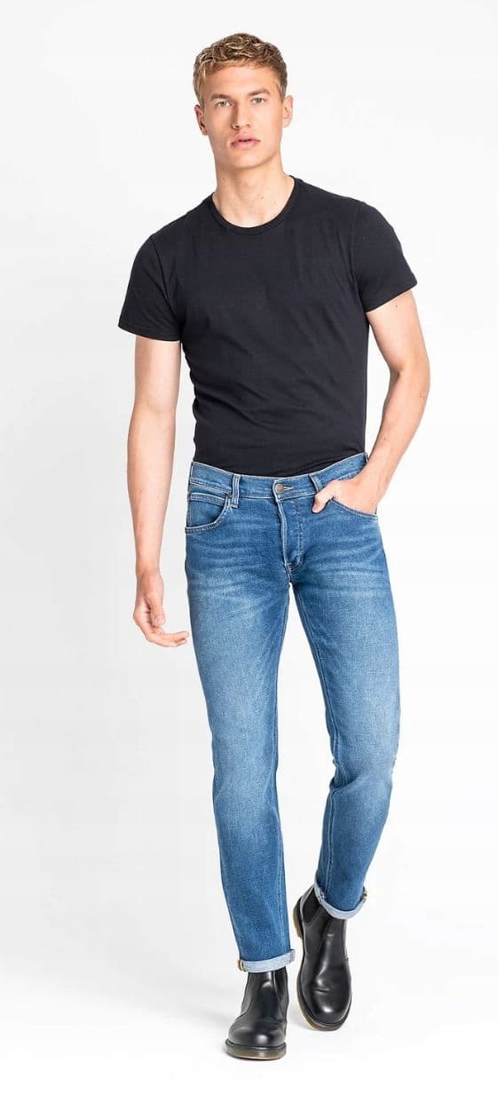 Lee DAREN ZIP FLY REGULAR STRAIGHT Blå Drop STRAIGHT MØRKE JEANS W38 L34