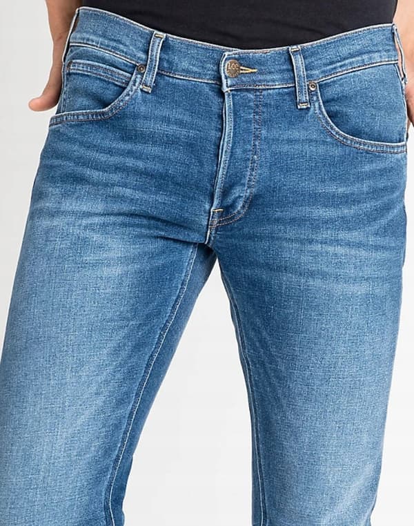 Lee DAREN ZIP FLY REGULAR STRAIGHT Blå Drop STRAIGHT MØRKE JEANS W38 L34
